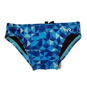 TYR Swimwear Boys Size S (22) 100% Polyester Optic Racer Brief Drawstring NEW